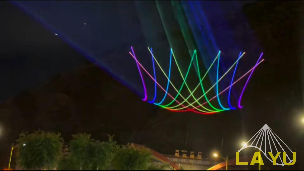 Full color laser for scenic spot lighting
