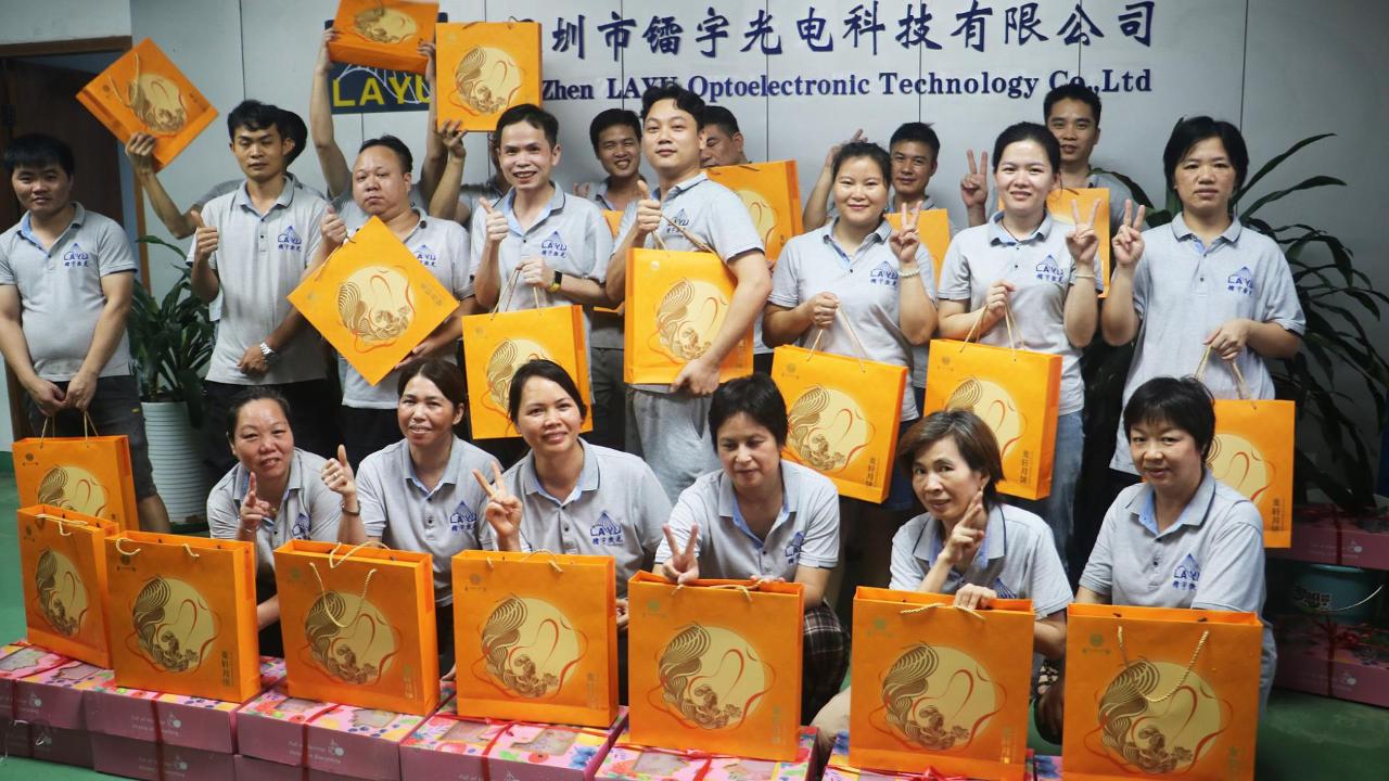 Everyone happily receives holiday gifts